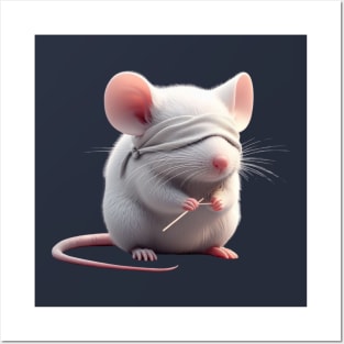 blind white mouse Posters and Art